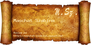 Maschat Szabina névjegykártya